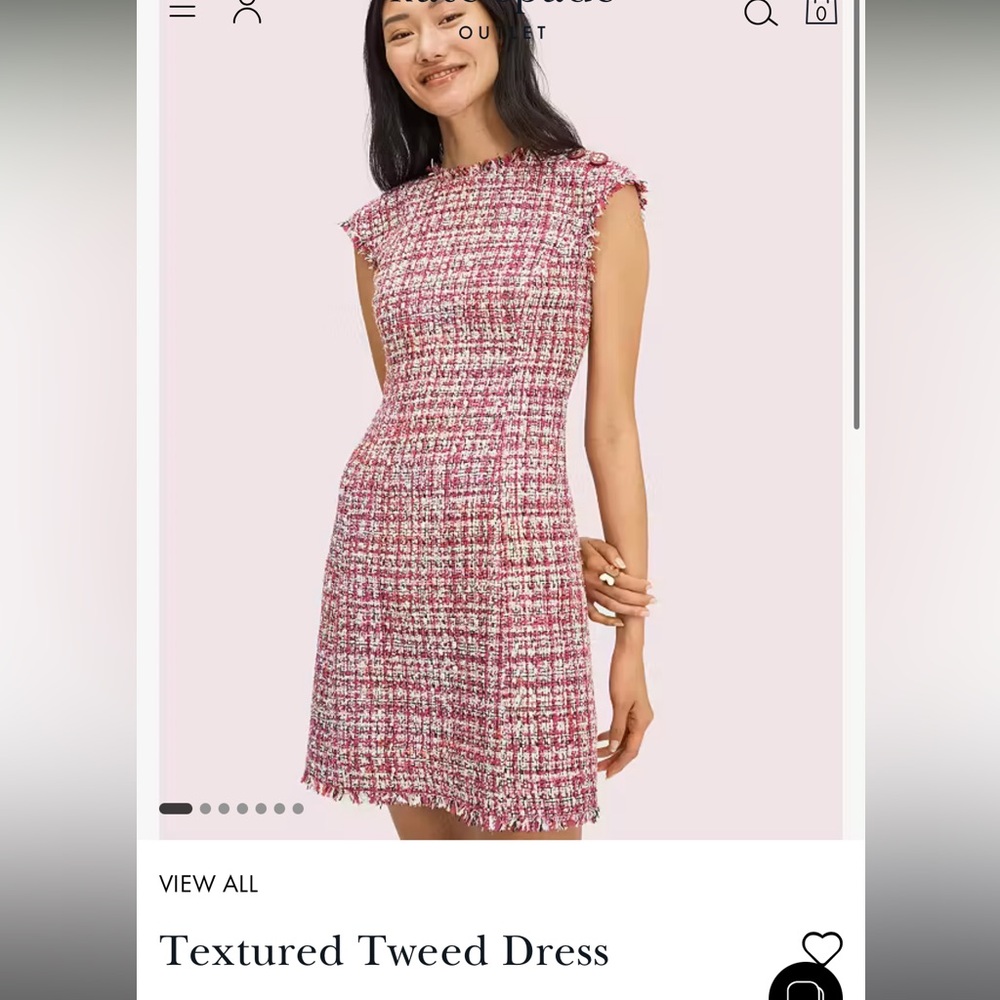 Kate Spade Pink and White Tweed Mini Dress